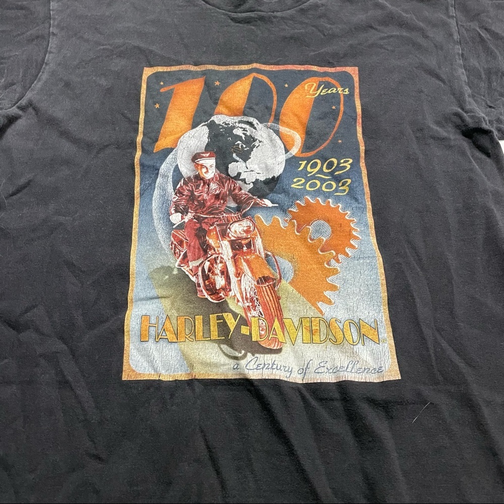 Harley Davidson 100 Years Anniversary Shirt Sleeve T Shirt Size Adult Medium - Picture 2 of 6